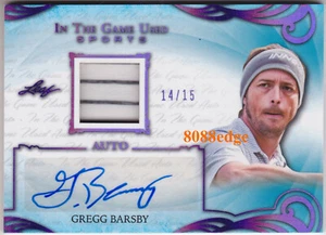 2019 IN THE GAME PATCH AUTO: GREGG BARSBY #14/15 AUTOGRAPH GAME-USED DISC-GOLFER - Picture 1 of 1