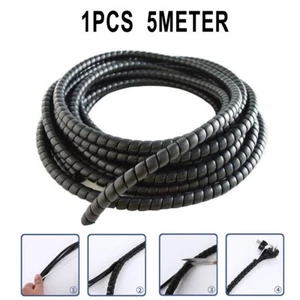 Black Heat Resistant Hose Guard Cable Protection Spiral Wound 5m D810 12mm - Picture 1 of 51
