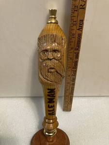 ALEMAN BREWING HAND HAND CARVED WOODEN ALEMAN Draft beer tap handle. ILLINOIS - Picture 1 of 19