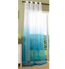 Ösen Gardine Farbverlauf Voile Vorhang transparent Schal , 245x140, Türkis