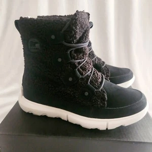 Sorel Explorer Next Joan Cozy Waterproof Winter Boot Black Women Size US 8.5 NIB - Picture 1 of 10