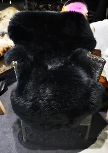 Australian Sheepskin Rug. - Jet Black - 1600mm Long - Super Thick & Soft- - Picture 1 of 9