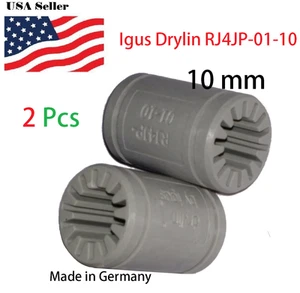 2 Pcs 3D Printer Solid Polymer LM10UU Bearing 10mm shaft Igus Drylin RJ4JP-01-10 - Picture 1 of 1