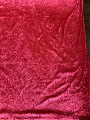 Vintage Crushed Red Velvet Velour Knit Fabric 64”x3yds - Image 1 of 4