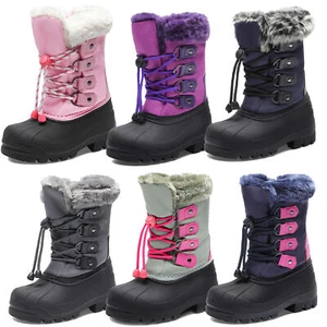 Youth Toddlers Boys Girls Snow Boots Outdoor Knee High Ski Boots For Skiing - Picture 1 of 20