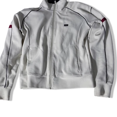 Chaqueta vintage Asics Trademark crema media cremallera completa cuello alto ... - Imagen 1 de 4