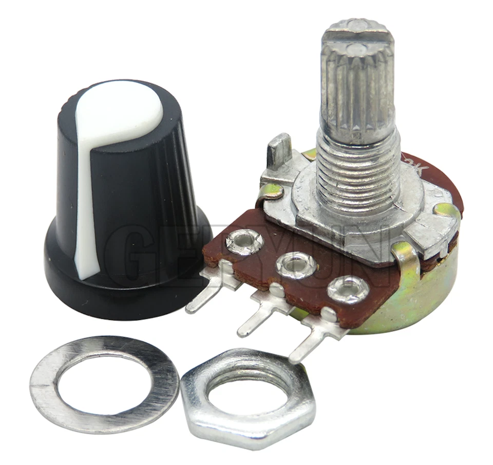 WH148 1K 10K 20K 50K 100K 500K Ohm 15mm 3 Pin Linear Rotary Potentiometer  - Image 1 of 1