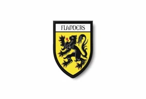 PATCH PATCHES EMBLEM IRON ON GLUE PRINT FLAG world crest flanders belgium - Picture 1 of 1