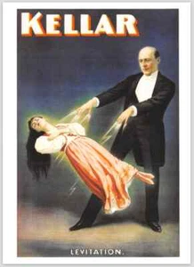 Moderne Postkarte: Kellar der Magier schwebt Frau, Levitation - Magie/Taschen - Bild 1 von 3