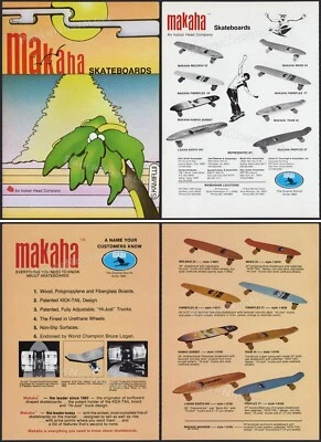 MAKAHA Skateboards - Original 1976 Comercio AD/ 4pg ANUNCIO _ Logan Earth Ski _ Mako Foto 1 de 4