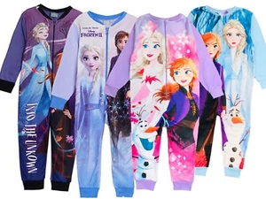 Girls Frozen 1Onesie Disney One Piece Pyjama Sleepsuit Elsa Anna Age 2-10 Years - Picture 1 of 12