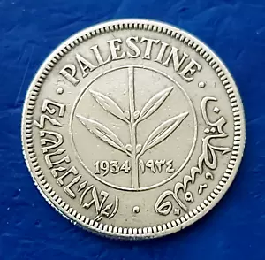 Israel Palästina Britisches Mandat 50 Mils 1934 Silbermünze vz - Stichtag - Bild 1 von 2