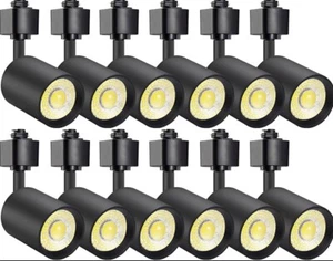 NEW Set 12 BLACK 10W Dimmable LED Track Lighting Head H Type 4000K Neutral White - Picture 1 of 5