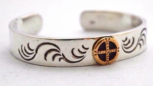 Bracciale in argento sterling 925 con simbolo ruota medicinale. 38-42 grammi - Foto 1 di 12