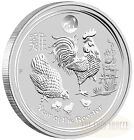 LUNAR YEAR OF THE ROOSTER - 2017 1 oz Pure Silver BU Coin LION PRIVY - AUSTRALIA