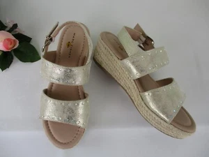 Marc Fisher Kids Girls Marren Gold Espadrille Wedge Sandals in size 5, UK 3.5 - Picture 1 of 10