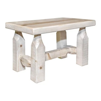 Montana Woodworks Homestead Transitional Wood Ottoman in Natural - Image 1 of 4