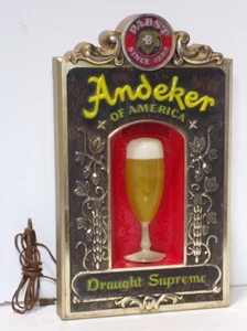 Andeker America Pabst Beer Draught Supreme Lighted Beer Sign 18" Working SH-D9 - Picture 1 of 3