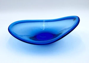 Vtg. IKEA Lotta Pettersson Snits Bowl, Cobalt Blue Art Glass, 10.2", w/Sticker - Picture 1 of 8