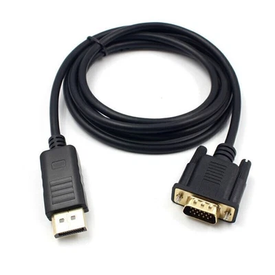 Universal DisplayPort DP to VGA Male Adapter Converter Cable Gold-Plated Cord - Image 1 of 4