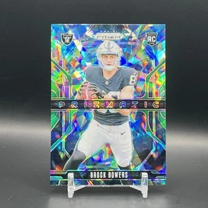 Panini Prizm Brock Bowers 2024 VERDE Cracked Ice Prizm RC Prizmatic Raiders! - Imagen 1 de 2