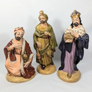 Vintage Nativity Wise Men Three Kings Hand Painted 12" Ceramic Marked Pagos 1979 - Picture 1 of 19