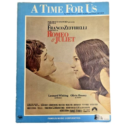 Partituras A Time For Us 1968 piano letras vocales Romeo y Julieta Niño Rota Foto 1 de 4