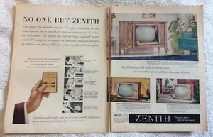 Zenith TV Television No One But Zenith Vintage Print Ad 1959 - Imagen 1 de 7