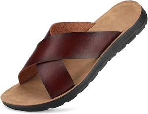 PHEFEE Men's Sandals Cross Slides Soft Cushion Footbed Comfort Athletic Slippers - Foto 1 di 5