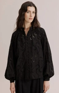 COUNTRY ROAD Black Shirt Blouse size 8 NWT. RRP$229 - Picture 1 of 5