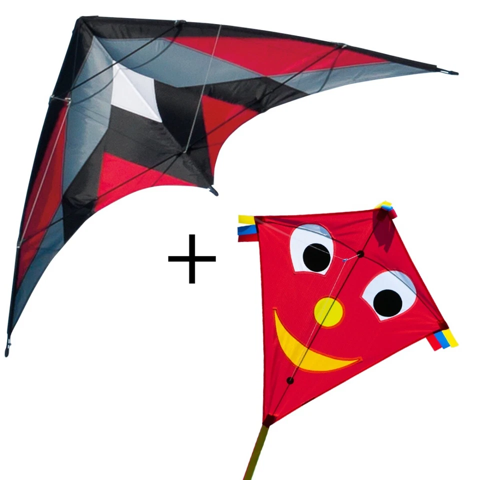 CIM Drachenset Lenkdrachen Happy Eddy Red Flugdrachen Drachenfliegen inkl Schnur - Bild 1 von 1