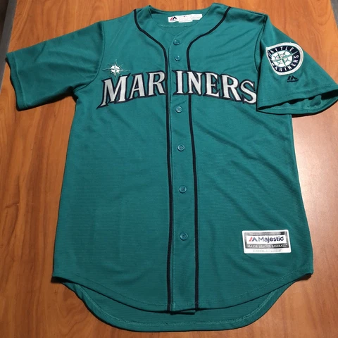 Majestic Ichiro Suzuki Seattle Mariners MLB Baseball Jersey Teal Alternate S Cover