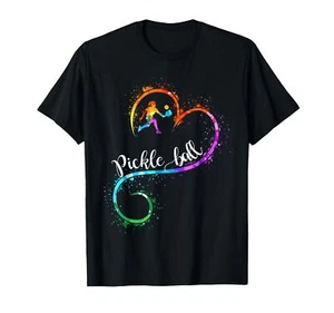 I Love Pickleball Watercolors Funny Pickleball Girl Player T-Shirt - Picture 1 of 1