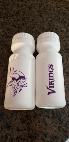 2 of Minnesota Vikings 24 oz. White Poly Fitness Water Bottle NFL NFC New Cover