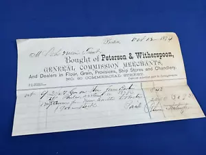 1874 Quittung PETERSON & WITHERSPOON Boston, Mehl, Getreide, Provisionen, Schiffsladen - Bild 1 von 6