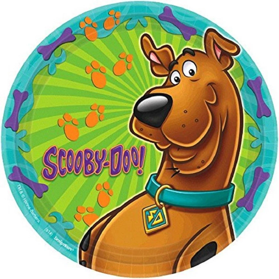 Scooby-Doo Groovy Mystery Cartoon Kids Birthday Party 9" Paper Dinner Plates - Image 1 of 1