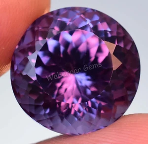 Piedra preciosa suelta redonda alejandrita de 21,60 quilates con certificación AGL - Imagen 1 de 6