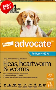 6 Pack Monthly Spot-On Flea, Heartworm & Worm Protection for Medium Dogs 4-10kg - Picture 1 of 12