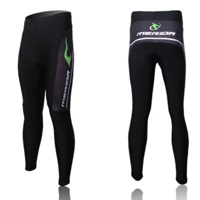 Merida Men's Cycling Long Pants Compression Padded Bike Pants Tights Green Fire - Image 1 of 2