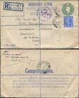 RPF7 KGVI 4d Green FORCES ISSUE Registered Envelope two pound on back Used