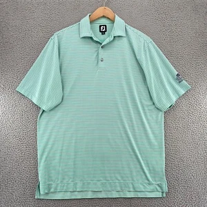 Camisa Polo FootJoy Para Hombre Grande Rayas Verdes Manga Corta Golf Rendimiento Elastizada - Imagen 1 de 10