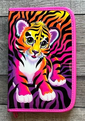 Lisa Frank Stationary Zipper Binder Tiger Mini 5x8” Vtg 1990s - Image 1 of 4