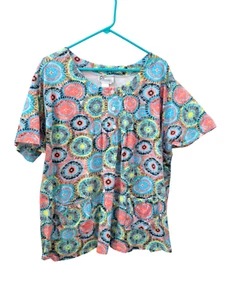 Easy Essentials Womens Pull On Smock Top Cotton Front Pockets Short Sleeve 3X - Picture 1 of 15