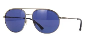 TOM FORD FT0772 13V Sunglasses Matte Dark Ruthenium Frame Blue Lenses 59mm - Picture 1 of 5