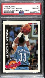 1992-93 Hoops Magic's All-Rookies 2 Alonzo Mourning Rookie PSA 10 GEM MT - Picture 1 of 2