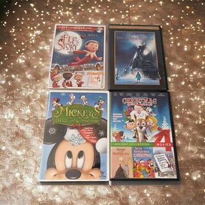 Childrens Christmas DVD Lot Elf Story Polar Express Mickey Twice Upon A Xmas - Picture 1 of 10