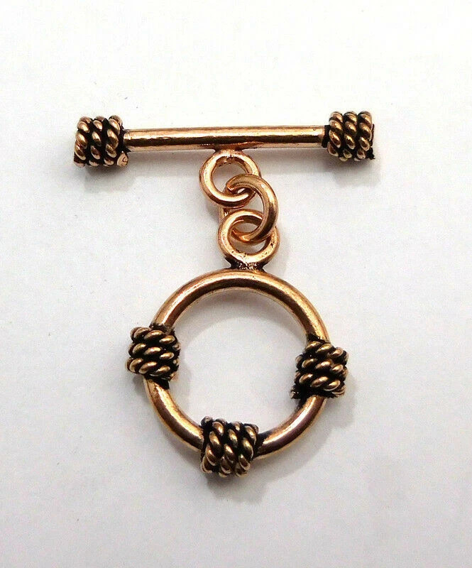 3 SET 17X24MM SOLID COPPER BALI TOGGLE CLASP ANTIQUE COPPER 579 ATL-148 - Image 1 of 1