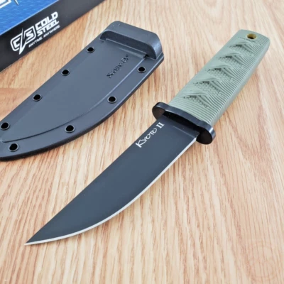 Cold Steel Kyoto II Fixed Knife 3.38" Black 8Cr13MoV Steel Blade Kray-Ex Handle