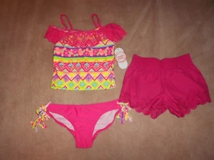 NEW, GIRLS WONDER NATION 3 PIECE SWIMSUIT SET, SIZE XS 4/5 - Picture 1 of 1