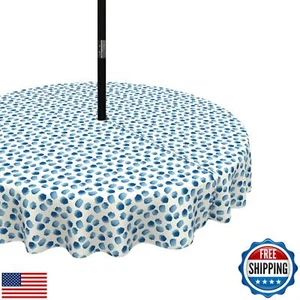 LVTXIII Outdoor Tablecloth with Umbrella Hole and Zipper, 60 Inch Water-Repel - Picture 1 of 5